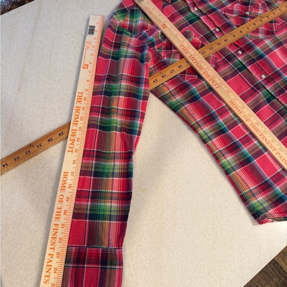 Polo Ralph Lauren Madras Western Red and Green Plaid Shirt - Picture 11 of 11